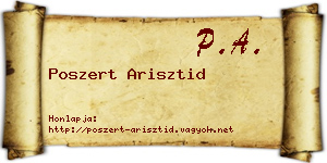 Poszert Arisztid névjegykártya